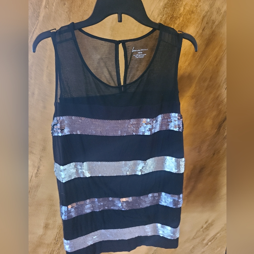 Lane Bryant black and silver (beaded) tank top size 18/20